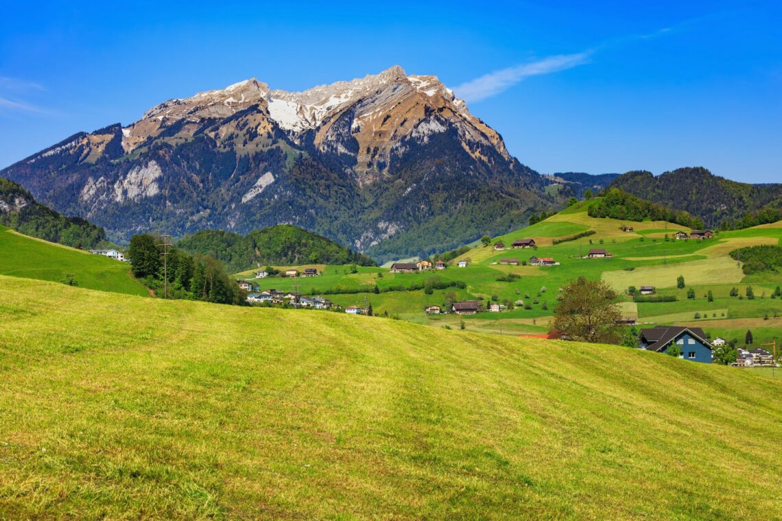 springtime in the swiss canton of nidwalden